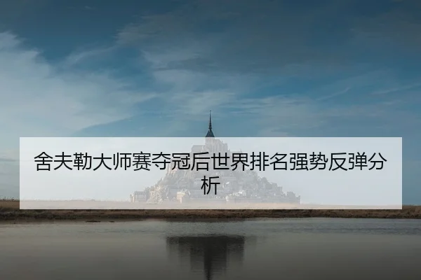 舍夫勒大师赛夺冠后世界排名强势反弹分析